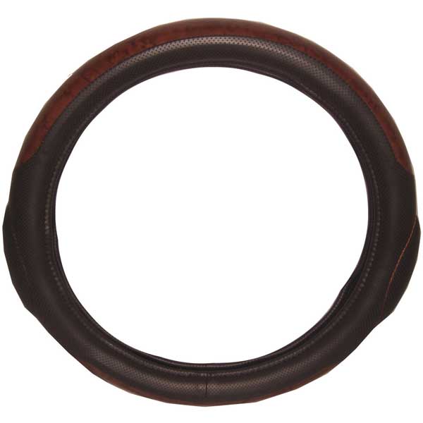Deluxe Wood Grain Steering Wheel Cover 20"