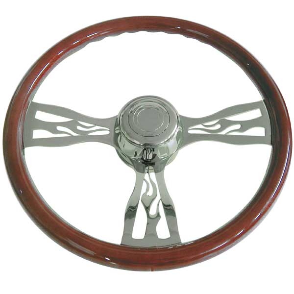 Peterbilt/Kenworth 18" Flame Spoke Steering Wheel