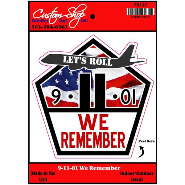 9/11 We Remember Decal