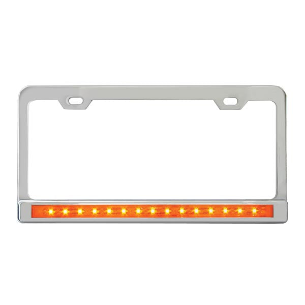 Chrome License Plate Frame with 12" Light Bar