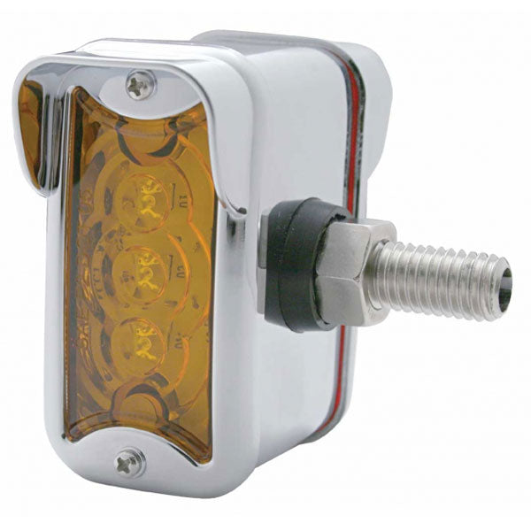 3 1/8" Chrome Rectangular Light Bezel (Vertical)