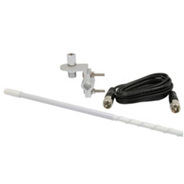 3' White Fiberglass Mirror Mount Antenna Kit