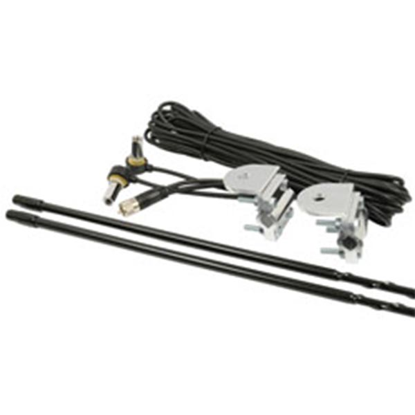4' Black Dual Mirror Mount CB Antenna Kit