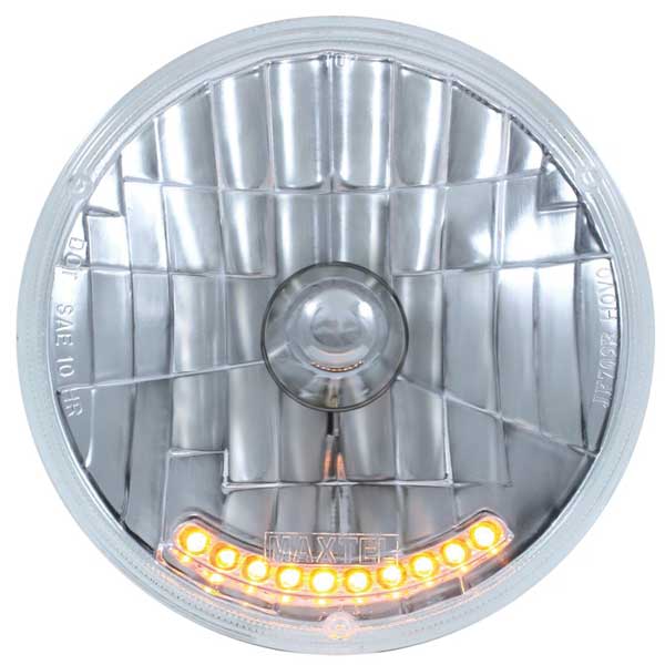 7" Round Crystal Halogen Headlamp with LED