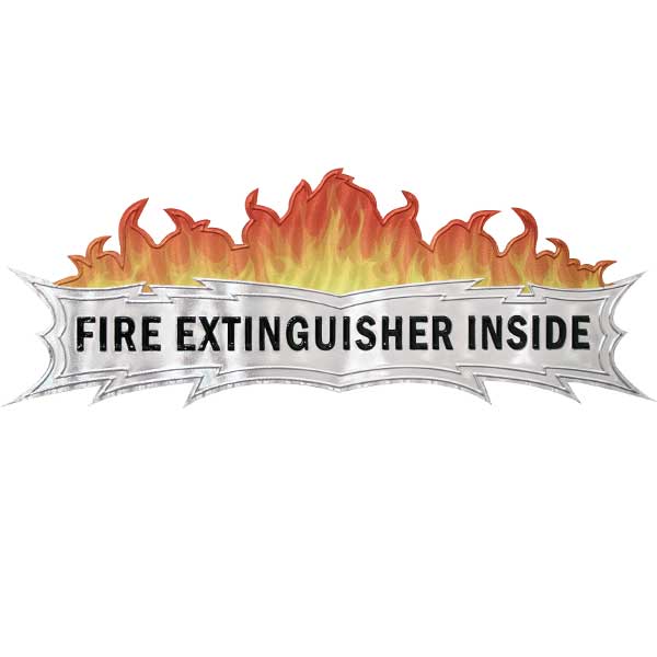 Fire Extinguisher Inside Black/Chrome Sticker