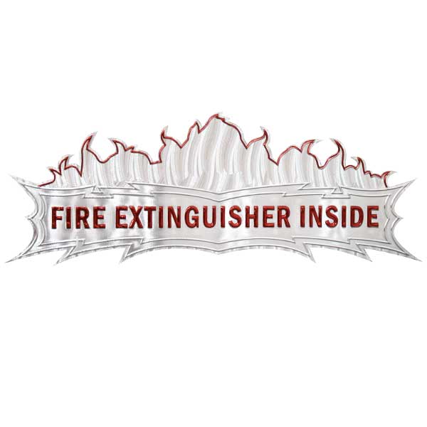 Fire Extinguisher Inside Red/Chrome Sticker