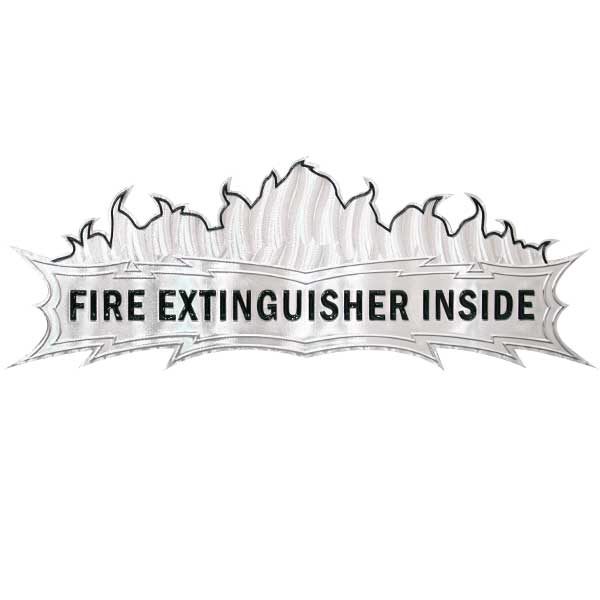 Fire Extinguisher Inside Black/Chrome Sticker