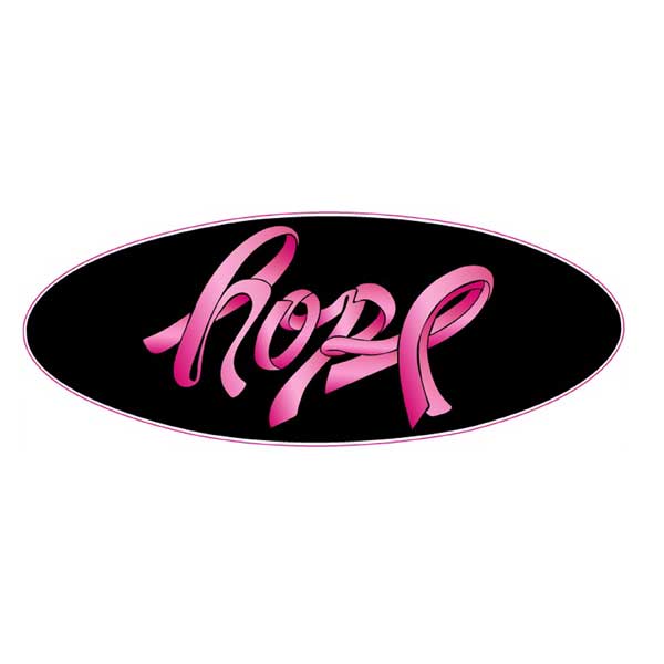 Pink Ribbon Hope Peterbilt Hood Emblem Decals (pr)