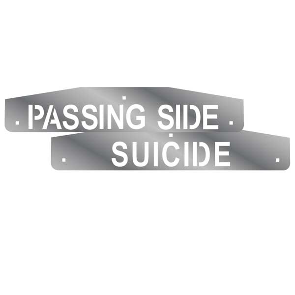 Stainless Steel Suicide, Passing Side Mud Flap Weights with Back Plates (PR)