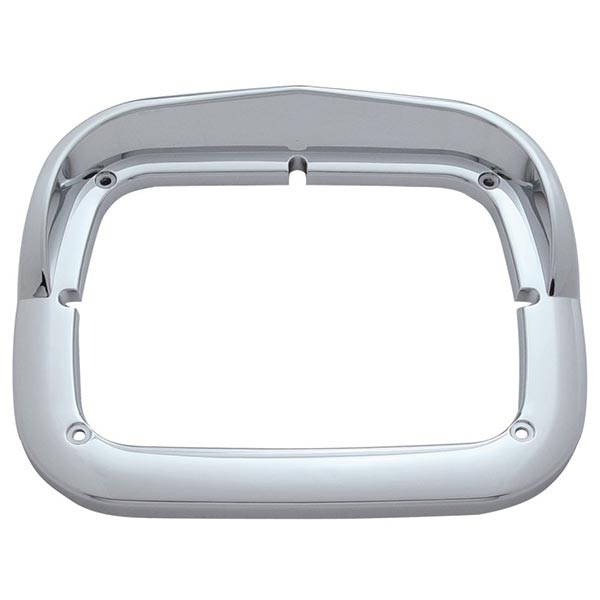 8" x 6" Single Chrome Headlight Bezel w/ Visor