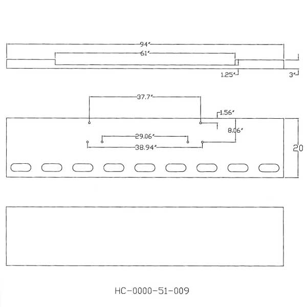 Peterbilt 378, 379 20-Inch Boxed End Chrome Bumper