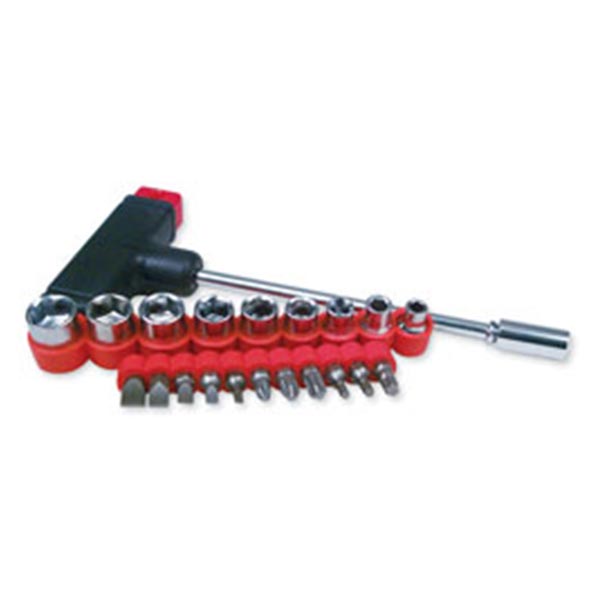 T-Bar Driver Set with 9 Sockets and 11 Bits