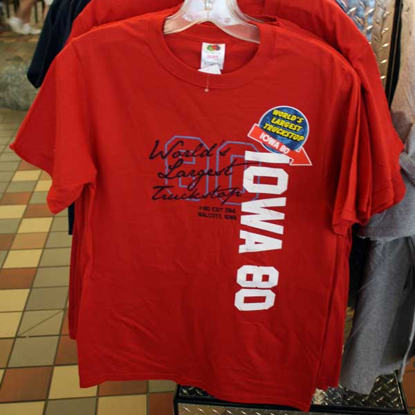 World's Largest Truckstop Red Globe T-shirt