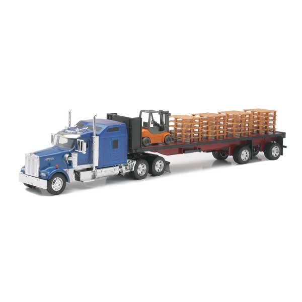 Kenworth Flatbed with Forklift and Pallet Truck