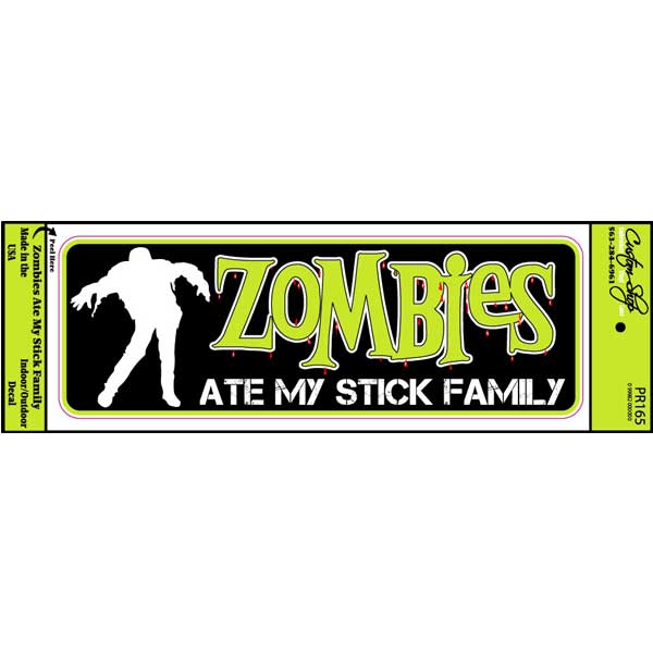 Zombies Ate My Stick Family Decal
