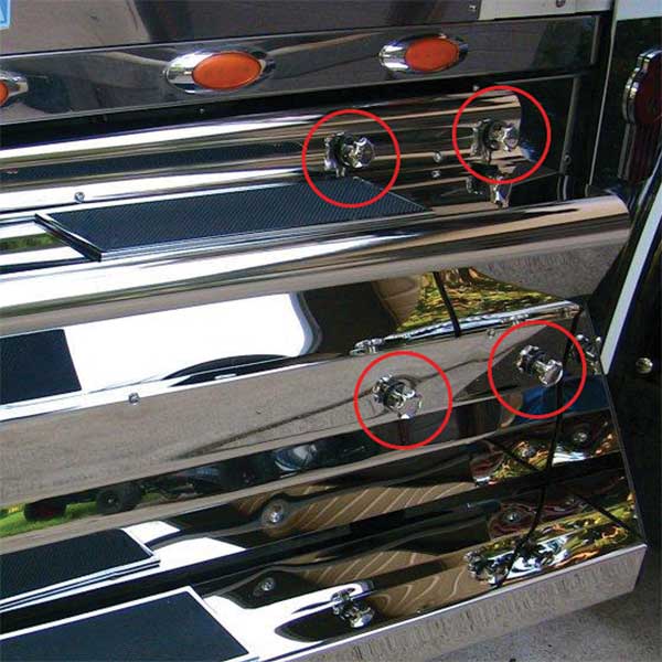 Kenworth Stainless Steel Battery Box Knobs