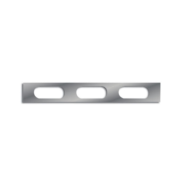 30" Stainless Steel Channel Bracket with Three Oval Light Cutouts
