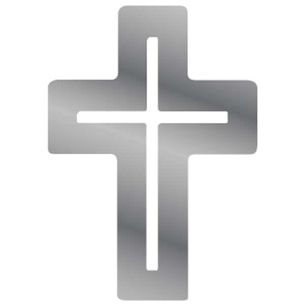 5" Inlaid Cross Stainless Steel Cut Out