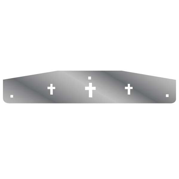 Stainless Steel 3 Crosses Mud Flap Weights w/Back Plates (PR)