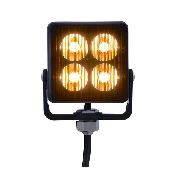 4 High Power Amber LED Square Warning Light