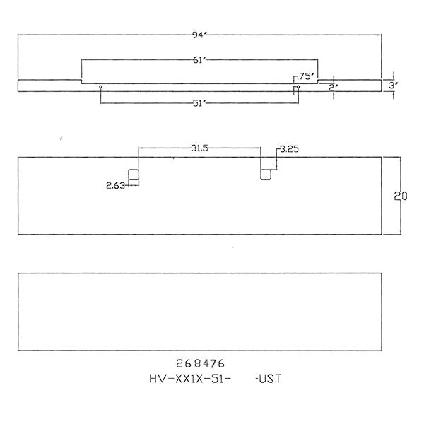 Peterbilt 389 20" Boxed End Chrome Bumper