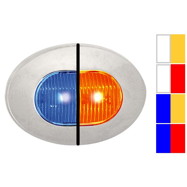 Dual Revolution Oval Mini Button LED Light