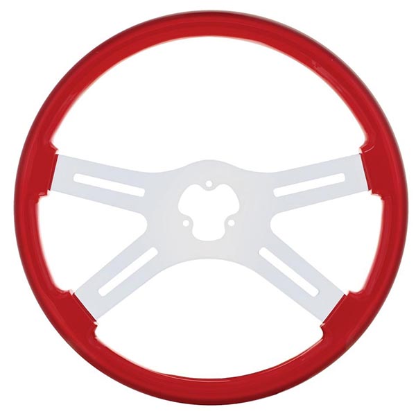 18" Red Painted Wood Steering Wheel