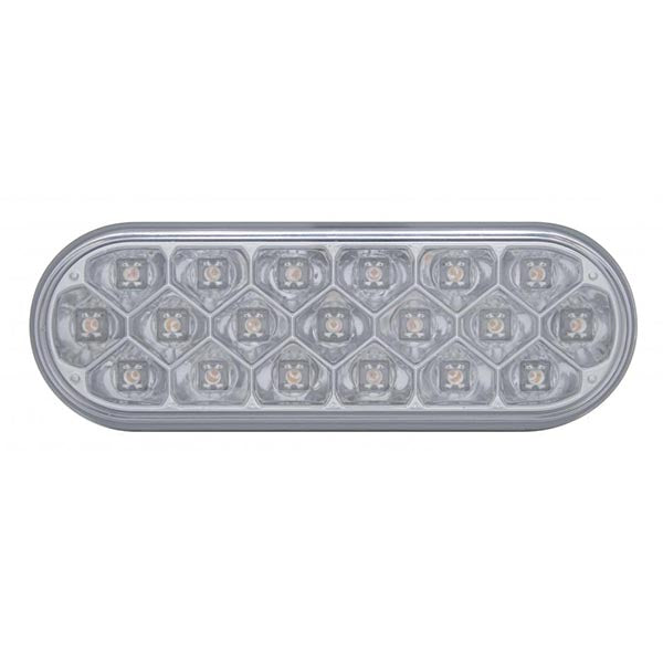 6" Amber/Clear 19 LED Reflector Oval Turn Signal