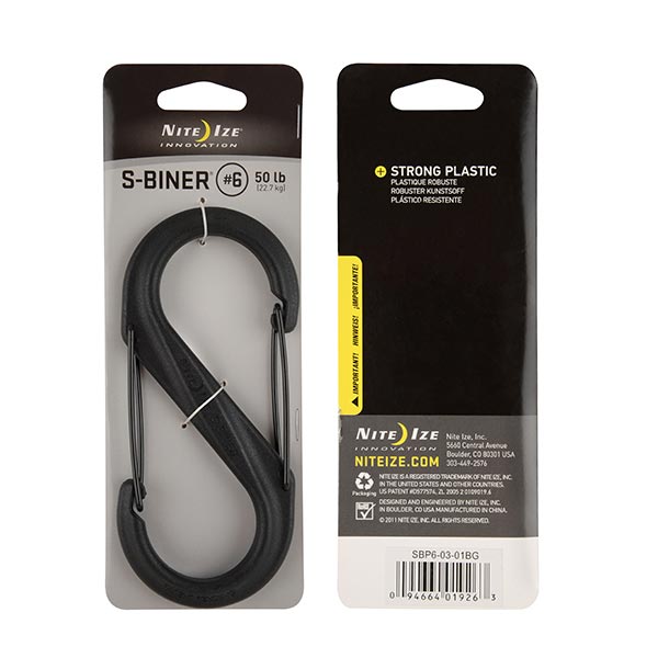 2.5" Black Plastic Double Gated S-Biner