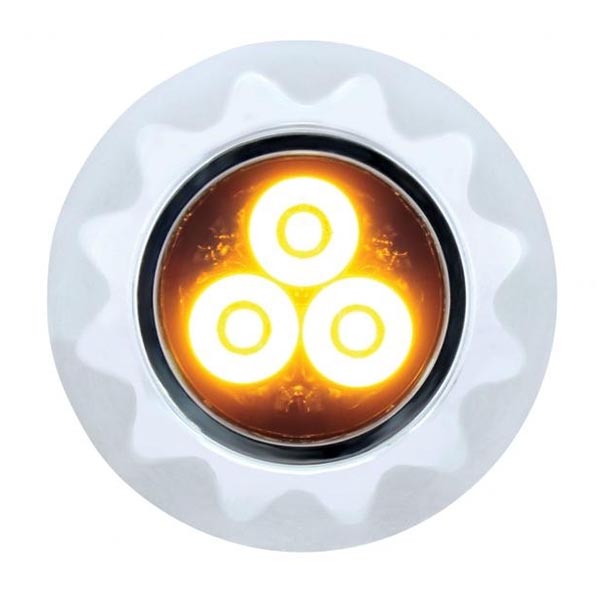 3 High Power Amber/Clear LED Mini Warning Light