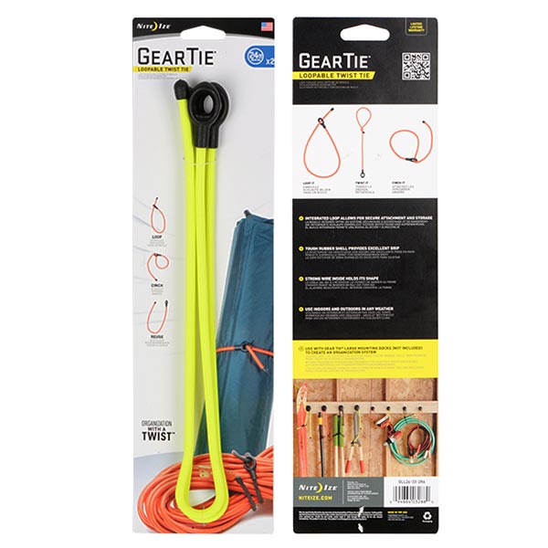 24" Neon Yellow Loopable Twist Tie