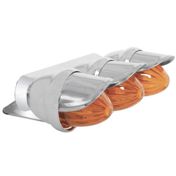 Amber Triple Mini Bullet Style Marker Light