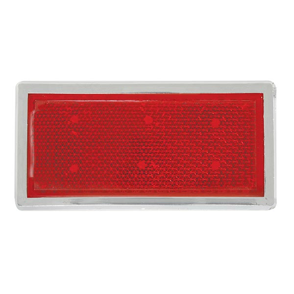 Rectangular Stick-On Reflector with Chrome Trim