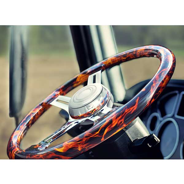 4 Spoke Flame Steering Wheel 18"