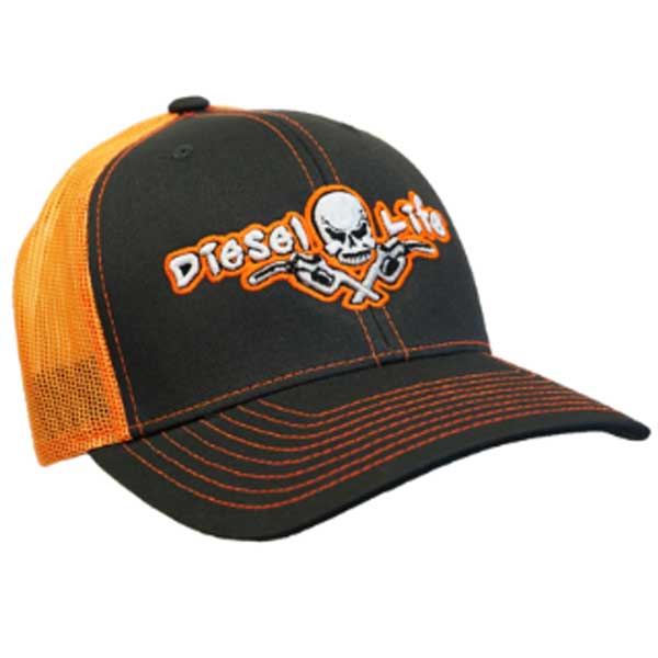 Diesel Life Charcoal/Orange Snap Back Trucker Hat