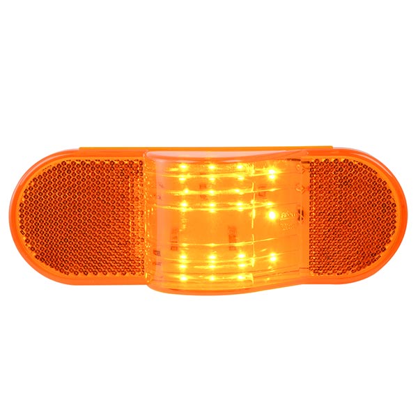 6-3/8" Amber 12 LED Oval Side Marker with Reflector