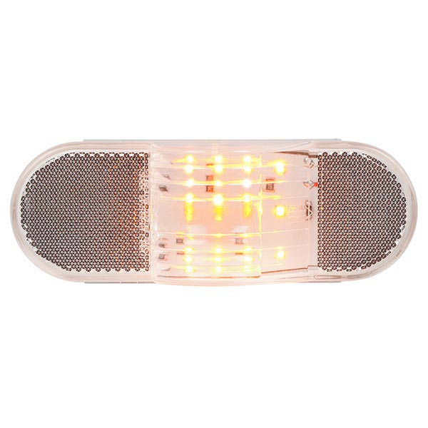 6-3/8" Amber 12 LED Oval Side Marker with Reflector
