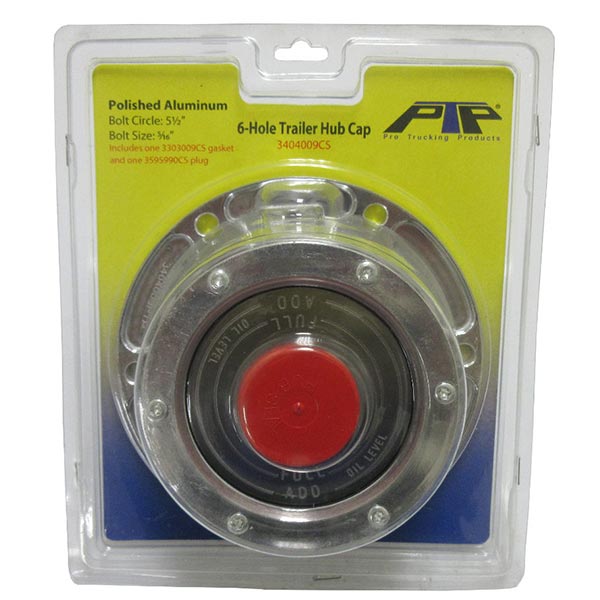 6-Hole Trailer Hubcap with 5.5" Bolt Circle