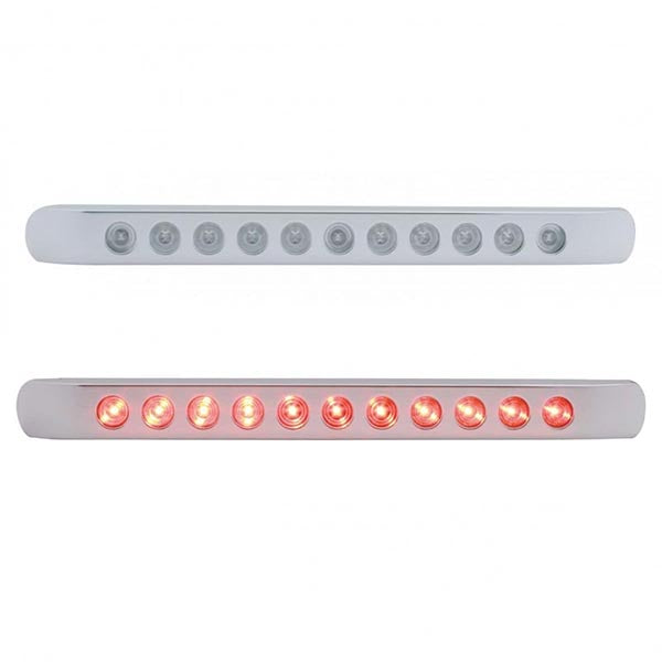 17" Red 11 LED Stop, Turn & Tail Light Bar with Bezel