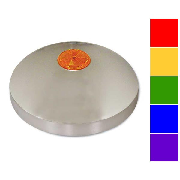 Chrome Rear Hubcap with Reflector 8.5" Axle, 5/8" Studs