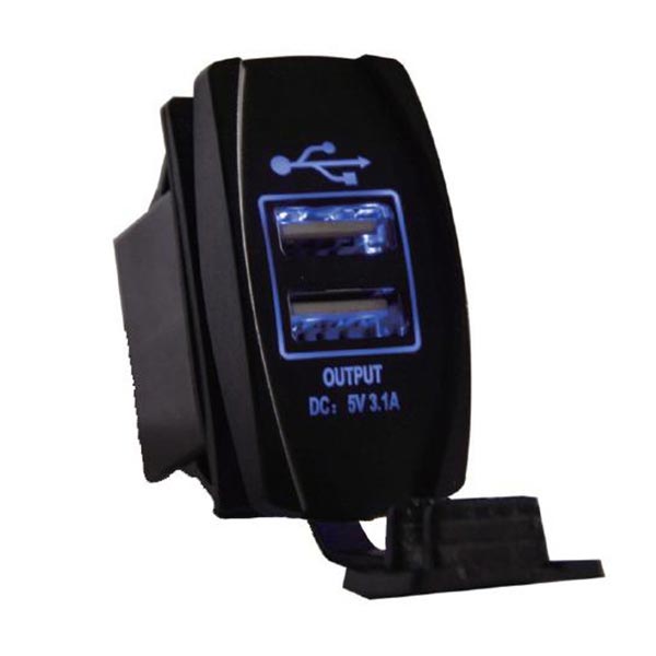 Dual USB LED Rocker Switch