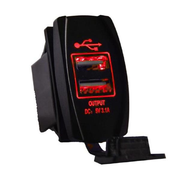 Dual USB LED Rocker Switch