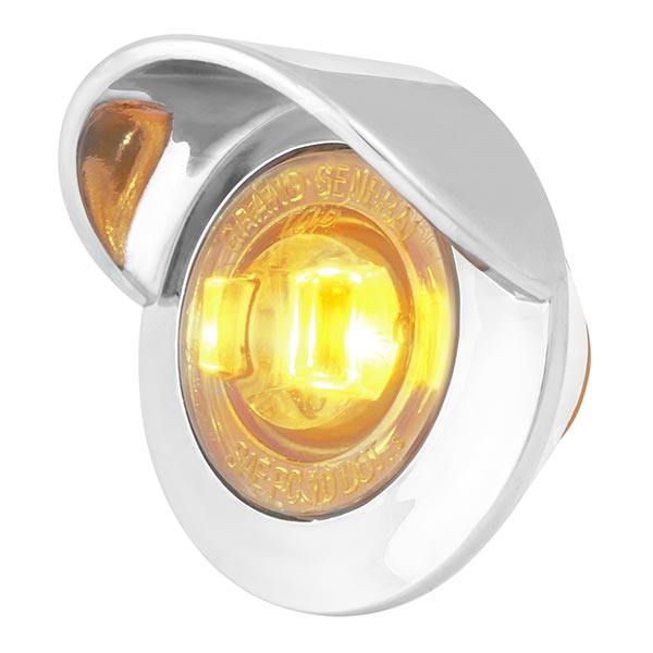 1" Dual Function Mini LED Light with Chrome Bezel & Visor