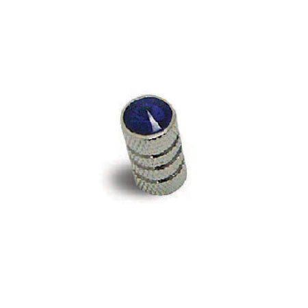 Chrome Tubular Style Tire Valve Stem Covers with Crystal Jewel