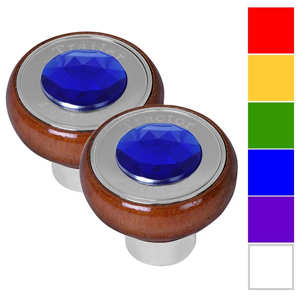 Large Rosewood Tractor/Trailer Air Valve Knob with Jewel - Thread On
