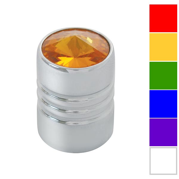 Chrome Tire Valve Stem Cover with Crystal