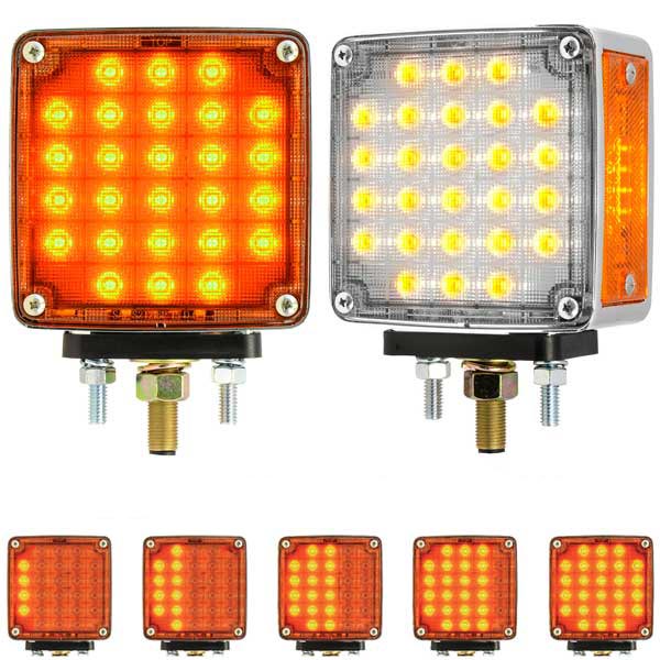 4" 21 LED Square Smart Dynamic Sequential Double Face Light