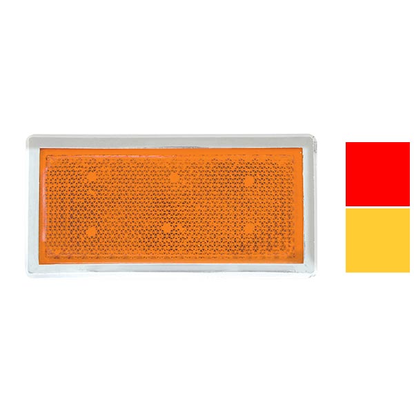 Rectangular Stick-On Reflector with Chrome Trim