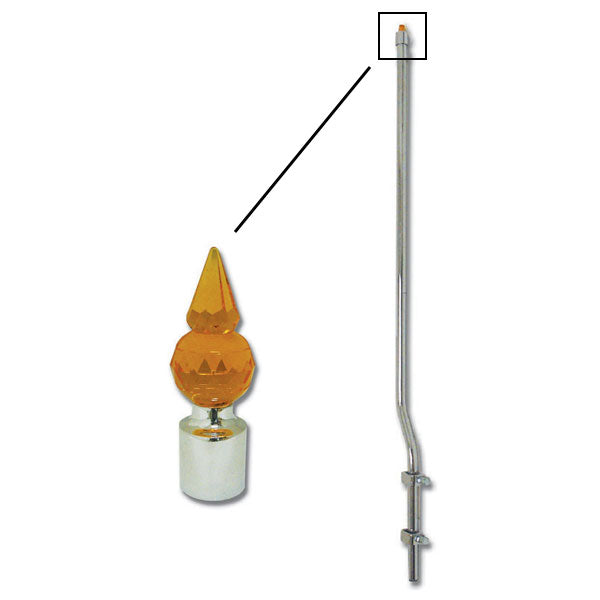 Amber Crystal Pyramid Stainless Bumper Guide 1"