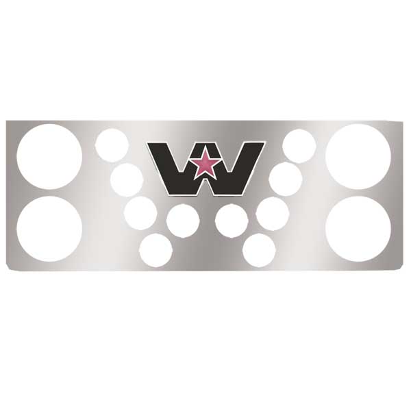 SS Western Star Rear Center Panel w/Four 4" & Ten 2" Cutouts